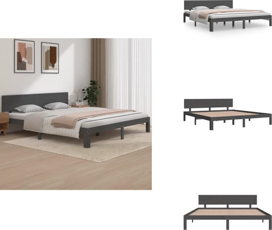 VidaXL Houten Bedframe Moderne Slaapkamer Bedframe Afmeting- 205.5 x 183.5 x 69.5 cm Bed