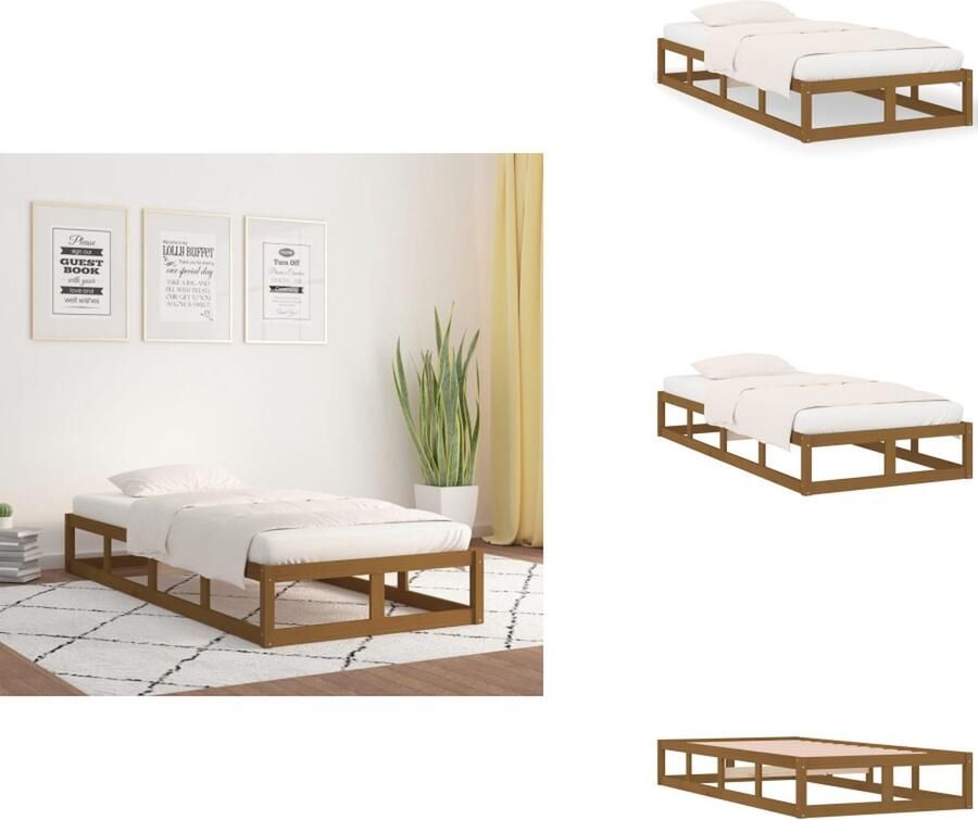 VidaXL Houten Bedframe Modern Eenpersoonsbed Afmeting- 205.5 x 103.5 x 69.5 cm Ken- Hoogwaardig massief grenenhout Bed - Foto 7