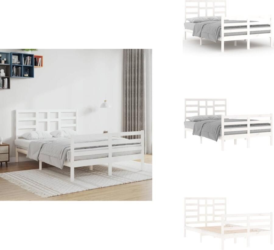 VidaXL Massief Grenenhouten Bedframe Bedframes Afmeting- 202.5 x 138 x 21 cm Ken- Ruimtebesparend Bed - Foto 2