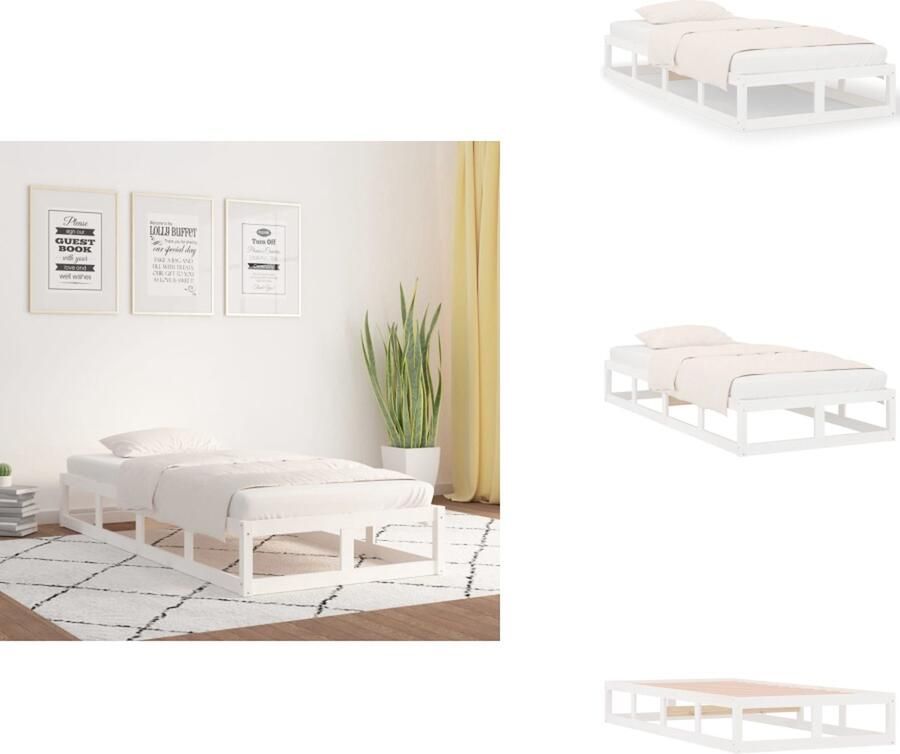 VidaXL Houten Bedframe Moderne Slaapkamer Eenpersoons Afmeting- 193 x 77.5 x 23 cm Hoogwaardig massief grenenhout Bed - Foto 7