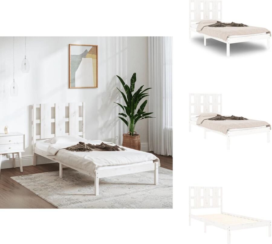 VidaXL Houten Bedframe Moderne Slaapkamer Eenpersoons Afmeting- 193 x 77.5 x 23 cm Hoogwaardig massief grenenhout Bed