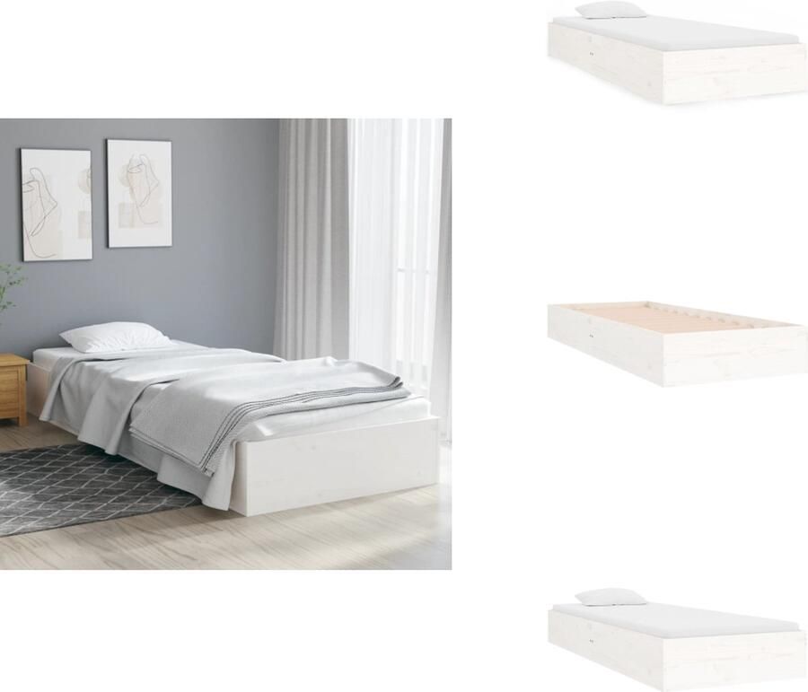 VidaXL Houten Bedframe Moderne Slaapkamer Eenpersoons Afmeting- 193 x 77.5 x 23 cm Hoogwaardig massief grenenhout Bed - Foto 4
