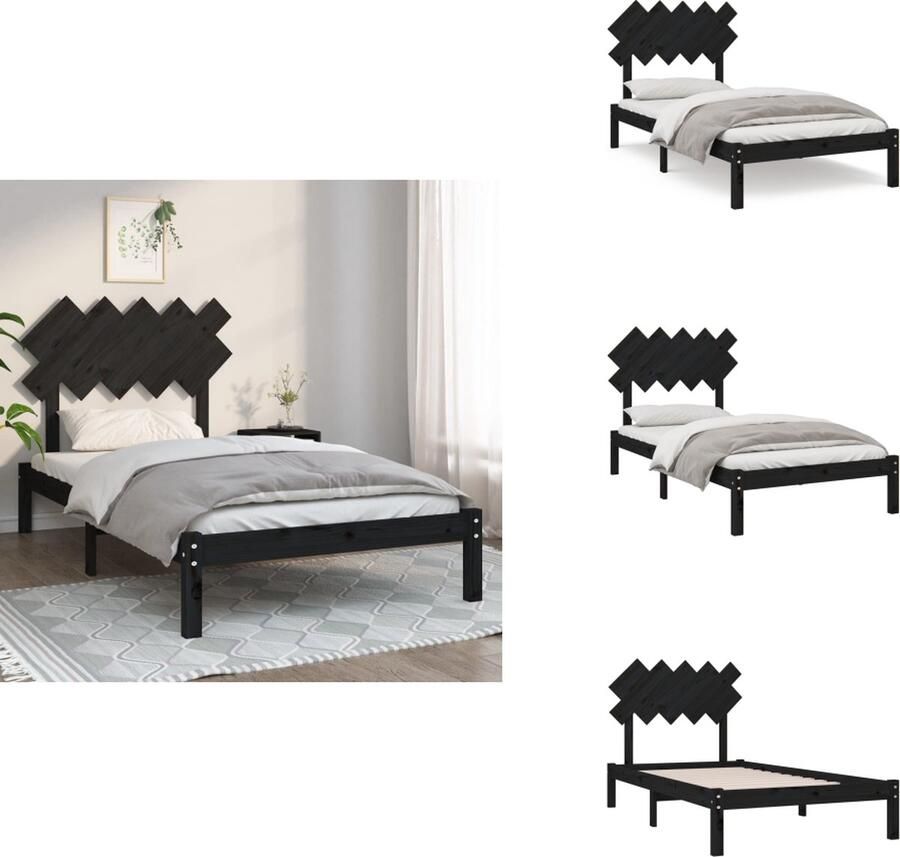 VidaXL Houten Bedframe Eenpersoonsbed 100x200 Massief Grenenhout Stabiel en Comfortabel Bed - Foto 2