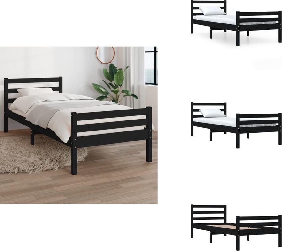VidaXL Houten Bedframe Eenpersoonsbed 100x200 Massief Grenenhout Stabiel en Comfortabel Bed - Foto 4
