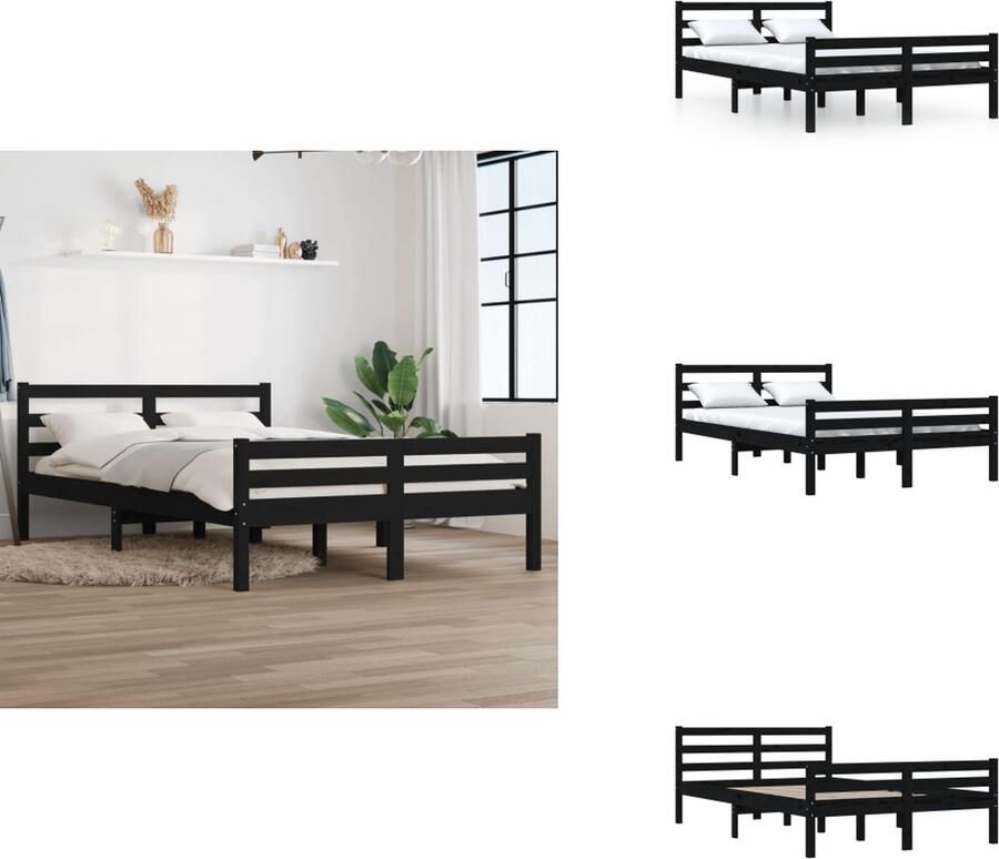 VidaXL Houten Bedframe Afmeting- 205.5 x 145.5 x 69.5 cm Ken- Stabiel en rustiek Bed