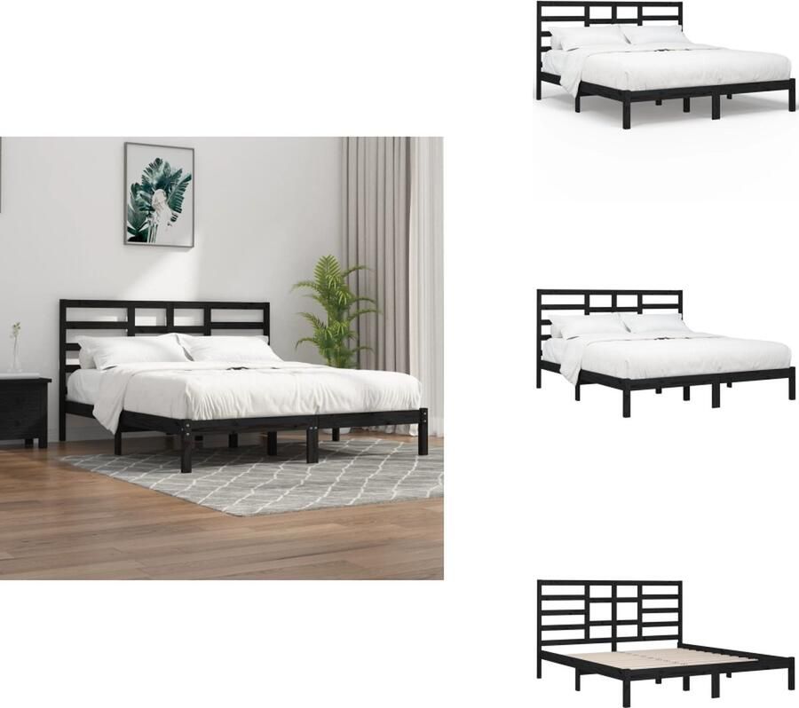 VidaXL Houten Bedframe Modern Slaapkamermeubilair Afmetingen- 205.5 x 205.5 x 69.5 cm Hoogwaardig massief grenenhout Stabiel en comfortabel Montage vereist Bed