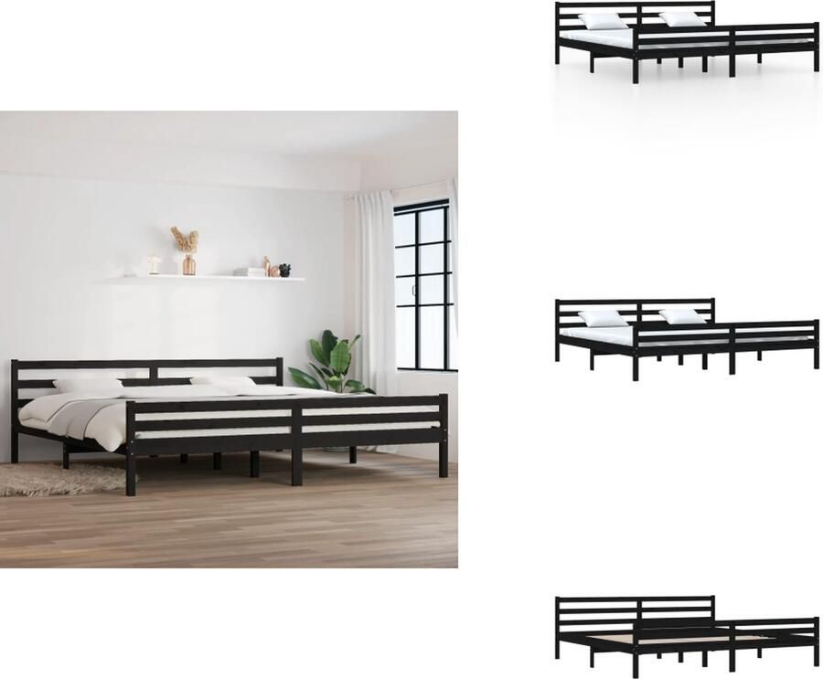 VidaXL Houten Bedframe Modern Slaapkamermeubilair Afmetingen- 205.5 x 205.5 x 69.5 cm Hoogwaardig massief grenenhout Stabiel en comfortabel Montage vereist Bed - Foto 5
