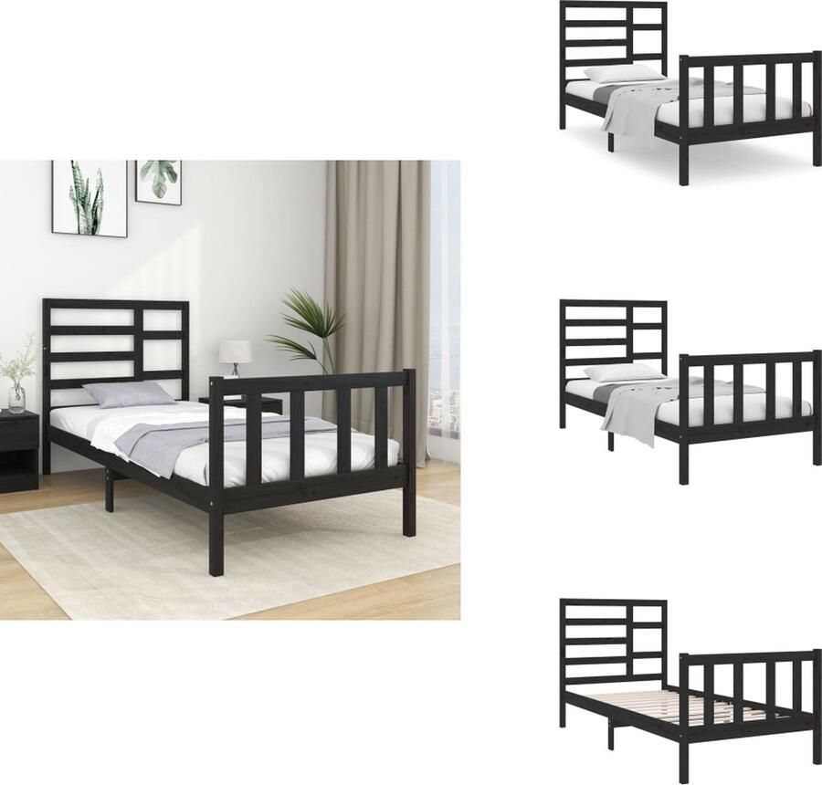 VidaXL Houten Bedframe Eenpersoonsbed 90x190cm Hoogwaardig massief grenenhout Bed