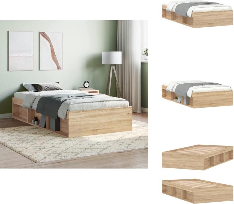 VidaXL Bedframe Bedframes Bed Bedbodem Bedframe sonoma eikenkleurig 90x200 cm