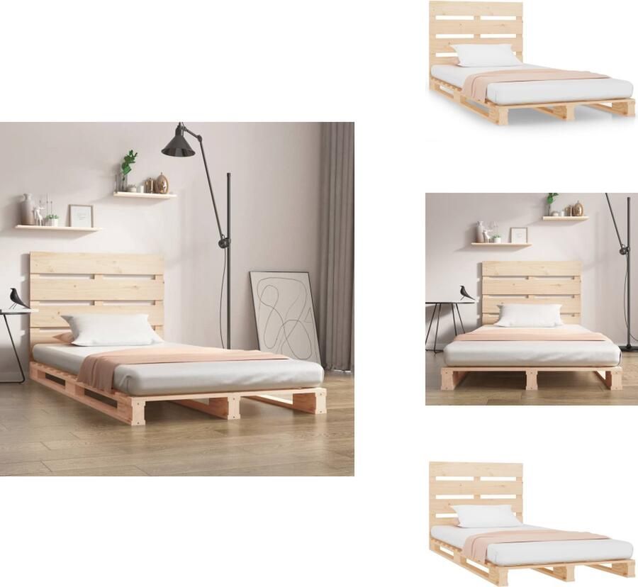VidaXL Houten Bed Grenenhout 200 x 100 x 80 cm Stevig en stabiel Massief grenenhout Praktische lattenbodem Matras niet inbegrepen Bed - Foto 4