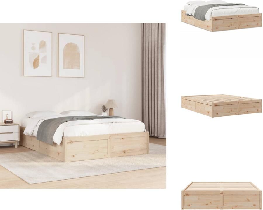 VidaXL Bedframe zonder matras massief grenenhout 140x200 cm - Foto 2
