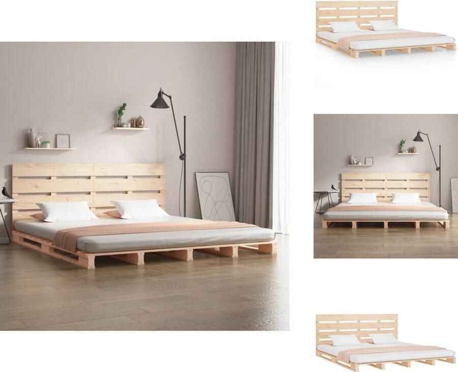 VidaXL Bedframe Bedframes Bed Bedbodem Bedframe zonder matras massief grenenhout 150x200 cm