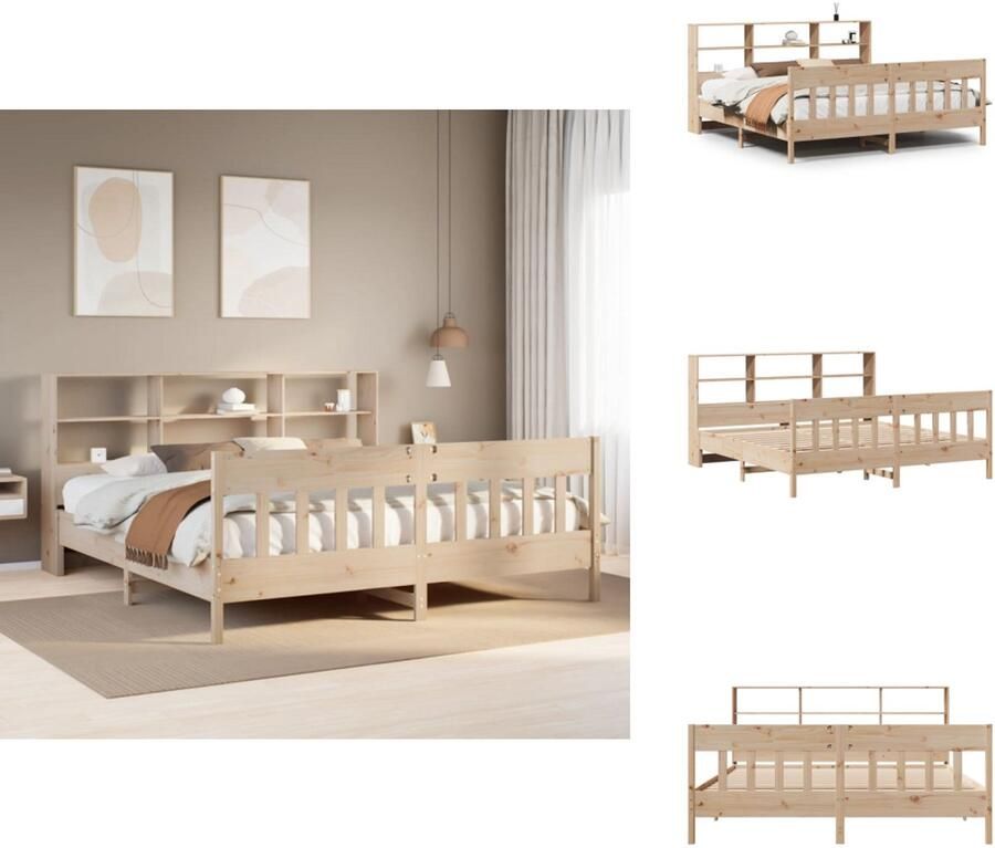 VidaXL Bedframe Bedframes Bed Bedbodem Bedframe zonder matras massief grenenhout 180x200 cm