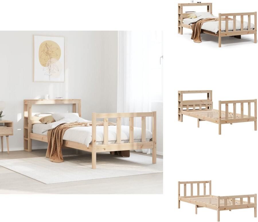 VidaXL Bedframe Bedframes Bed Bedbodem Bedframe zonder matras massief grenenhout 75x190 cm