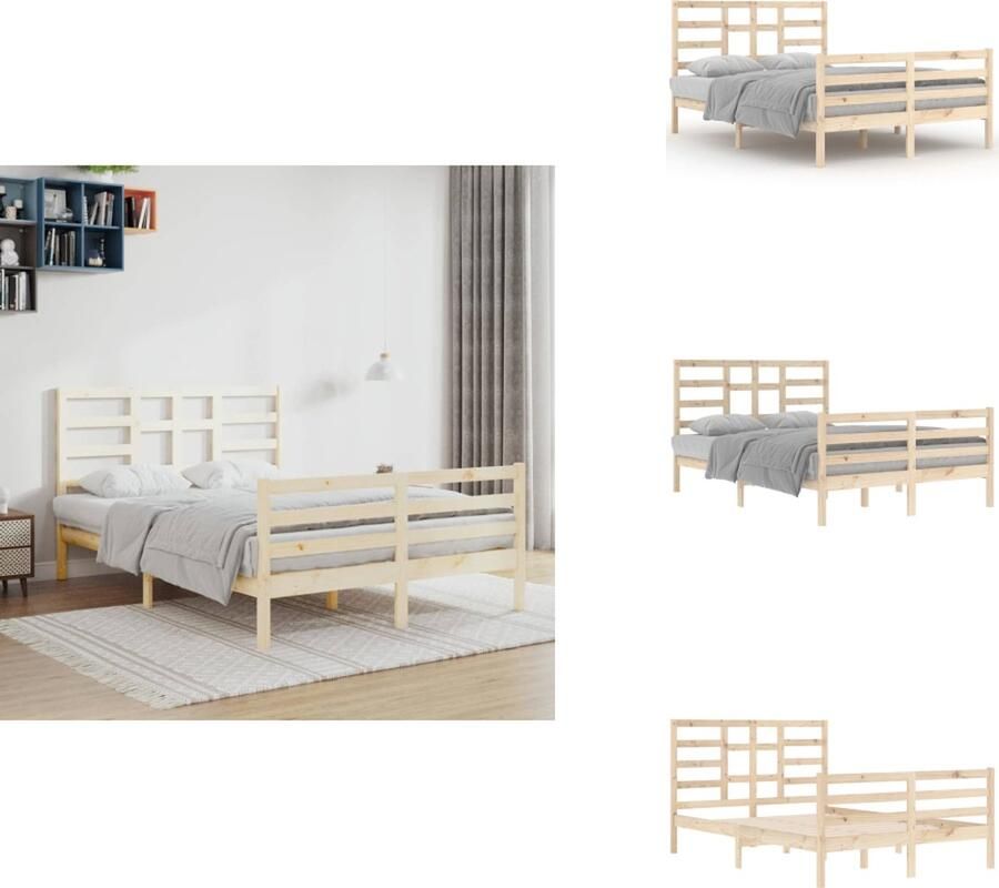 VidaXL Bedframe Grenenhout Bedframe 205.5 x 146 x 104 cm Massief grenenhout Montage vereist Bed