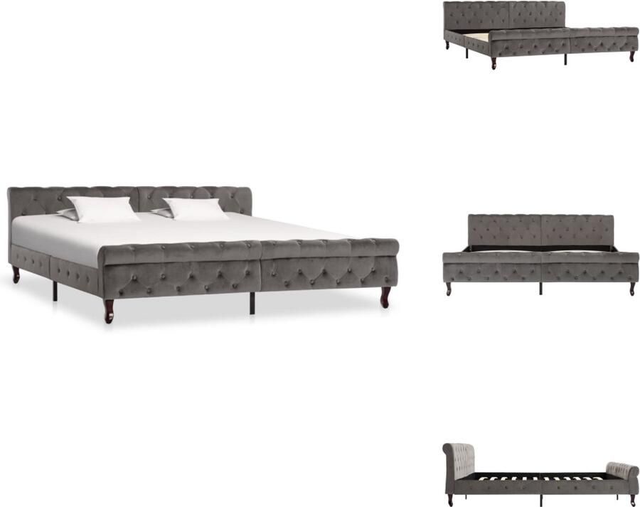 VidaXL Bedframe Bedframes Bed Bedden Bedframe fluweel grijs 200x200 cm