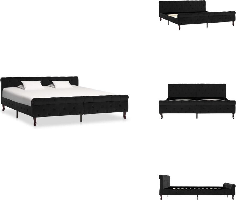 VidaXL Bedframe Bedframes Bed Bedden Bedframe fluweel zwart 180x200 cm