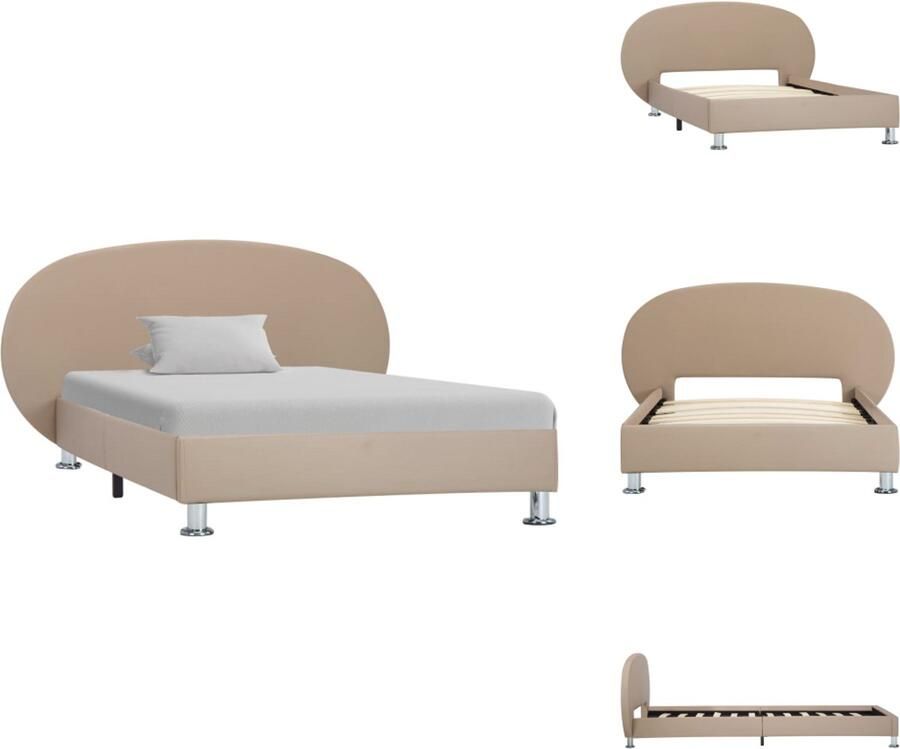 VidaXL Bedframe Bedframes Bed Bedden Bedframe kunstleer cappuccino 100x200 cm