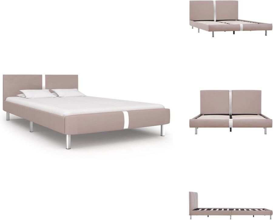 VidaXL Bedframe Bedframes Bed Bedden Bedframe kunstleer cappuccino 140x200 cm