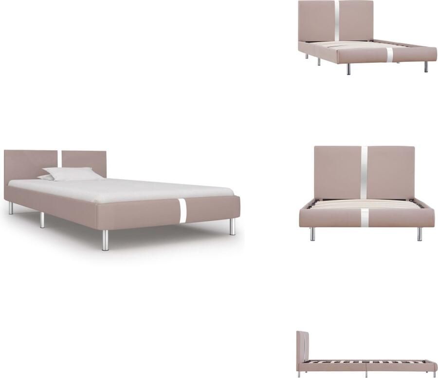 VidaXL Bedframe Bedframes Bed Bedden Bedframe kunstleer cappuccino 90x200 cm