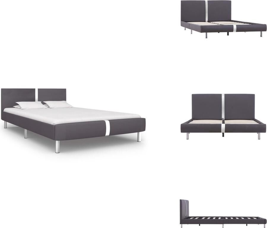 VidaXL Bedframe Bedframes Bed Bedden Bedframe kunstleer grijs 120x200 cm