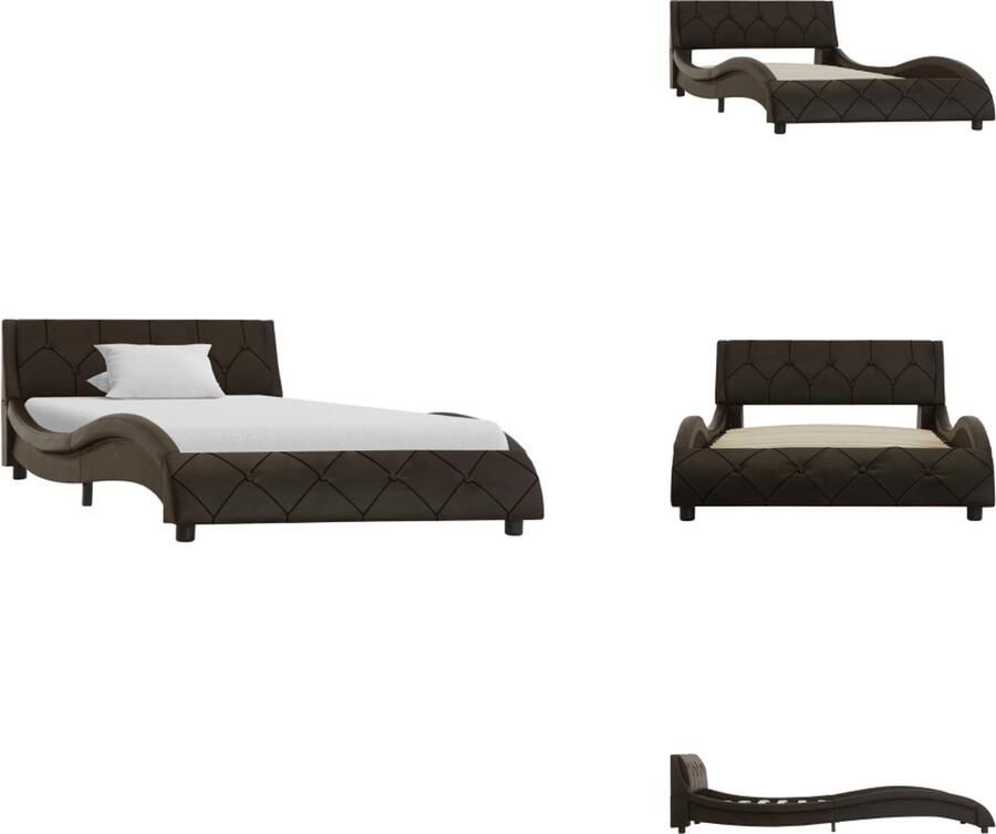 VidaXL Bedframe Bedframes Bed Bedden Bedframe kunstleer grijs 90x200 cm