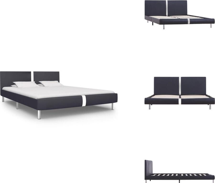 VidaXL Bedframe Zwart Klassiek design Gepoedercoat ijzeren frame MDF en stalen poten Geschikt voor matras van 120 x 200 cm 211 x 125 x 70 cm (L x B x H) Slaaphoogte 23 cm Bed