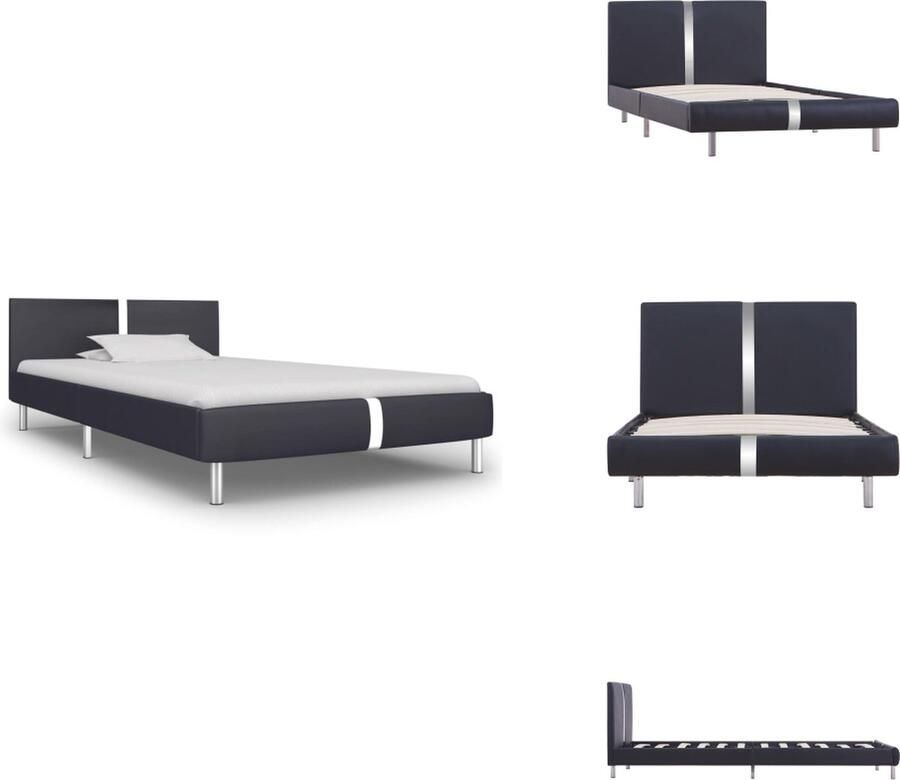 VidaXL Bedframe Bedframes Bed Bedden Bedframe kunstleer zwart 90x200 cm
