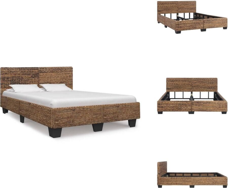 VidaXL Bedframe Bedframes Bed Bedden Bedframe natuurlijk rattan 160x200 cm