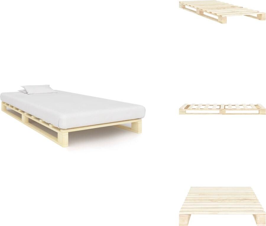 VidaXL Bedframe Bedframes Bed Bedden Bedframe pallet massief grenenhout 100x200 cm