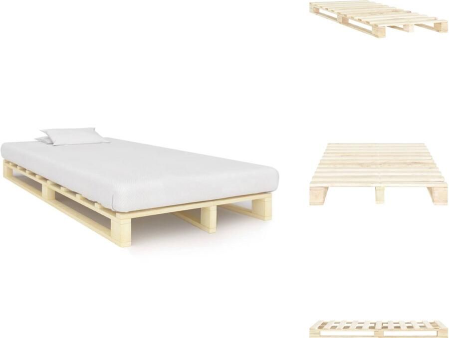 VidaXL Bedframe Bedframes Bed Bedden Bedframe pallet massief grenenhout 120x200 cm - Foto 2