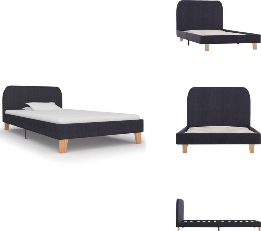 VidaXL Bedframe Bedframes Bed Bedden Bedframe stof donkergrijs 90x200 cm