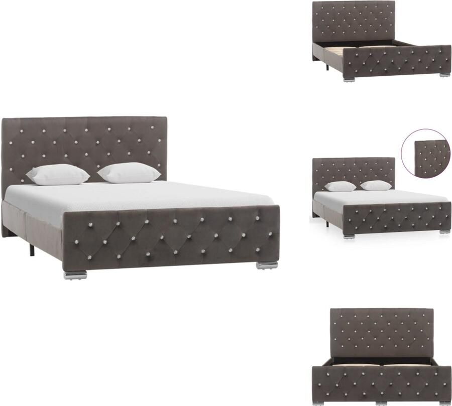 VidaXL Bedframe Bedframes Bed Bedden Bedframe stof grijs 120x200 cm