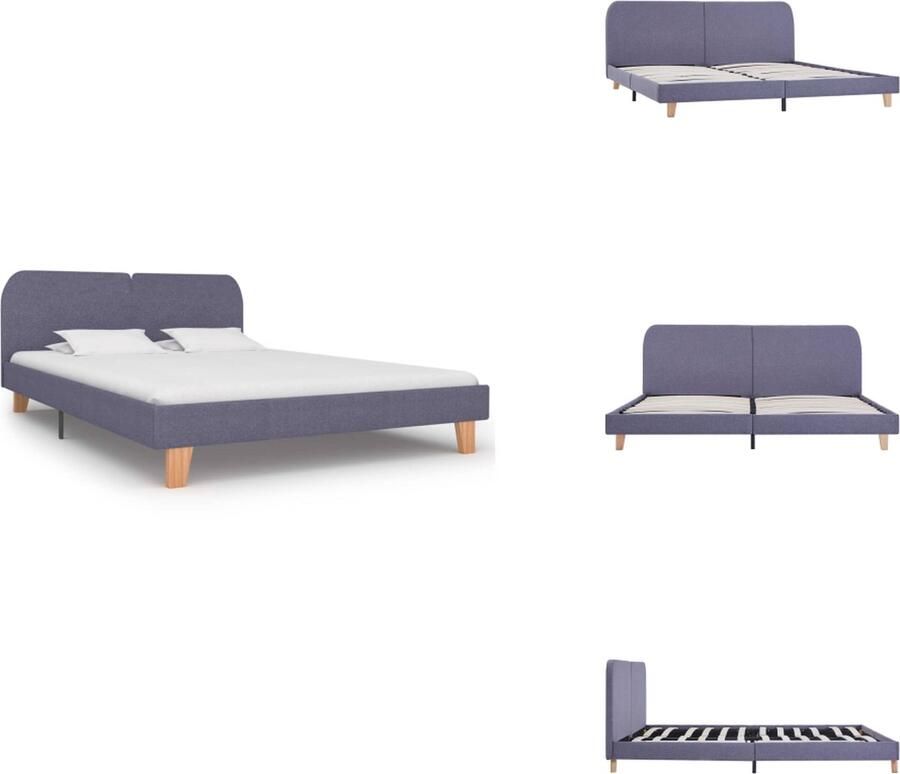 VidaXL Bedframe Bedframes Bed Bedden Bedframe stof lichtgrijs 180x200 cm