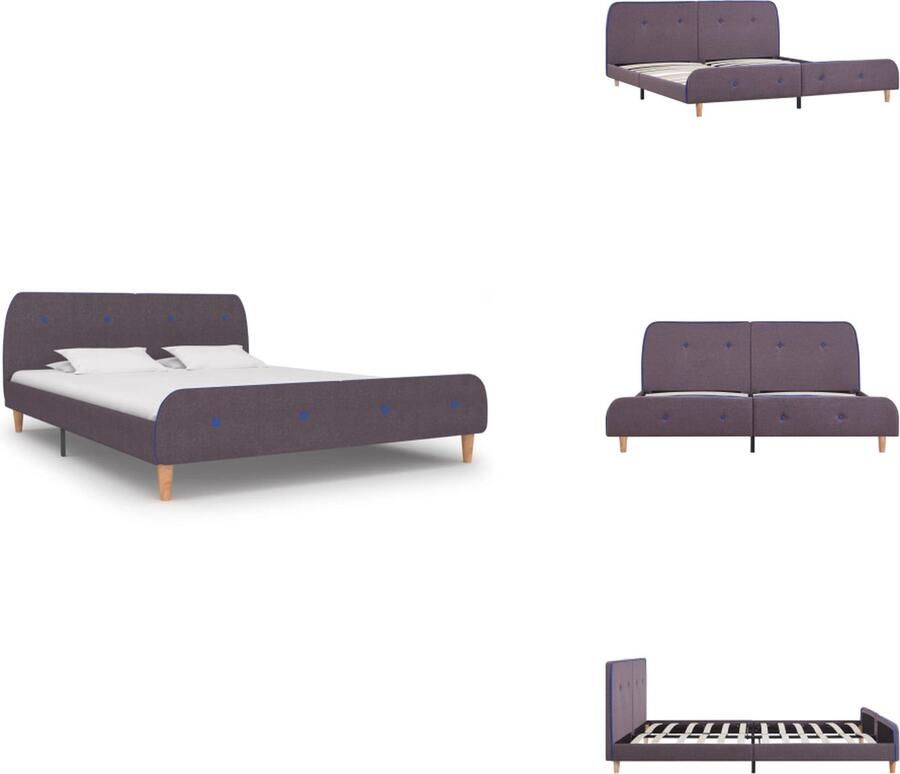 VidaXL Bedframe Bedframes Bed Bedden Bedframe stof taupe 180x200 cm