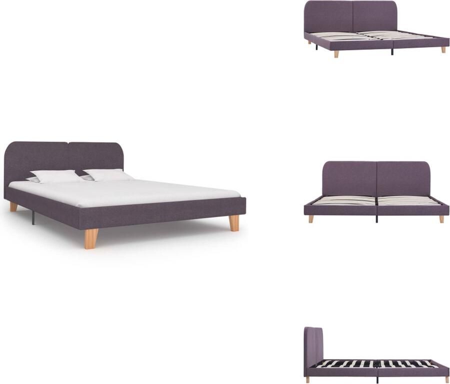 VidaXL Bedframe Bedframes Bed Bedden Bedframe stof taupe 180x200 cm