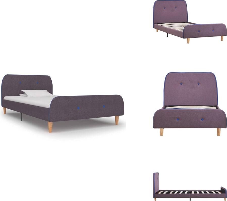 VidaXL Bedframe Bedframes Bed Bedden Bedframe stof taupe 90x200 cm
