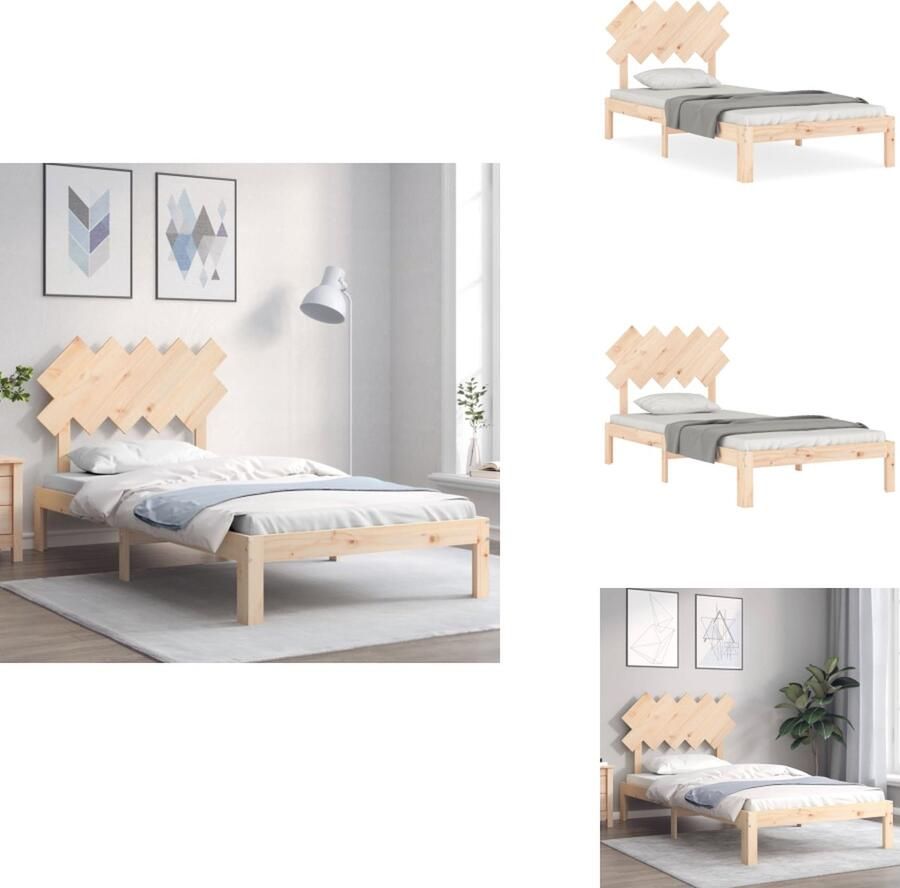 VidaXL Bedframe Bedframes Bed Eenpersoonsbed Bedframe zonder matras massief grenenhout 100x200 cm