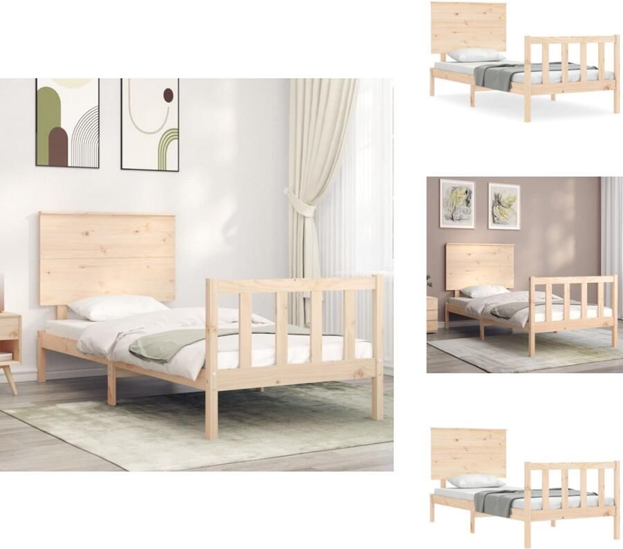 VidaXL Bedframe Bedframes Bed Eenpersoonsbed Bedframe zonder matras massief grenenhout 100x200 cm