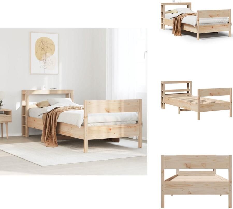 VidaXL Bedframe Bedframes Bed Eenpersoonsbed Bedframe zonder matras massief grenenhout 100x200 cm