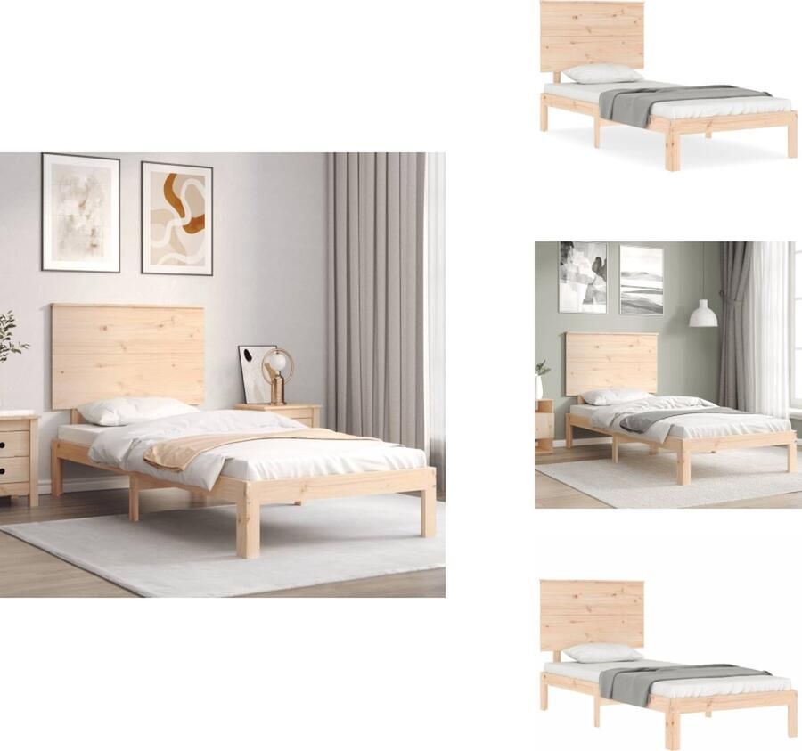 VidaXL Bedframe Bedframes Bed Eenpersoonsbed Bedframe zonder matras massief grenenhout 90x200 cm