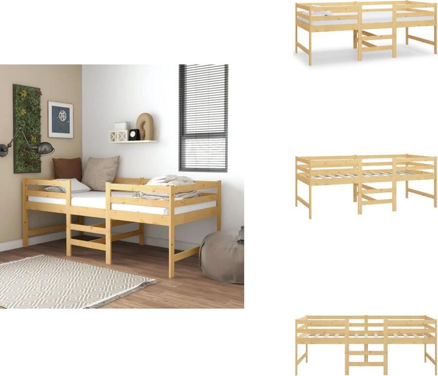 VidaXL Bedframe Bedframes Bed Eenpersoonsbed Bedframe zonder matras massief grenenhout 90x200 cm - Foto 5