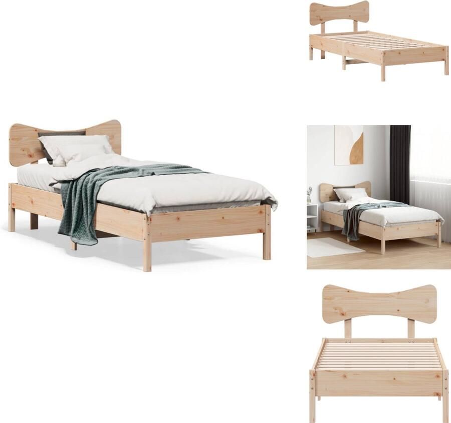 VidaXL Bedframe Bedframes Bed Eenpersoonsbed Bedframe zonder matras massief grenenhout 90x200 cm