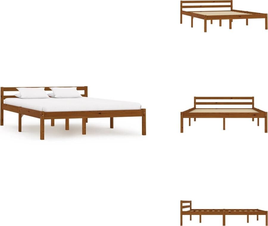 VidaXL Bedframe Bedframes Bed Frame Bed Frames Bedframe massief grenenhout honingbruin 120x200 cm