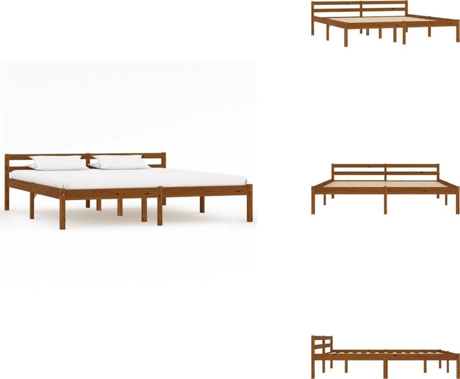 VidaXL Bedframe Bedframes Bed Frame Bed Frames Bedframe massief grenenhout honingbruin 160x200 cm