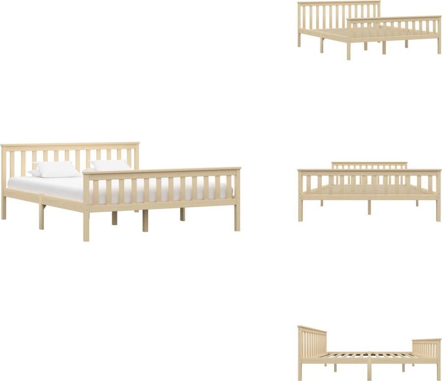 VidaXL Bedframe Bedframes Bed Frame Bed Frames Bedframe massief grenenhout lichthoutkleurig 160x200 cm