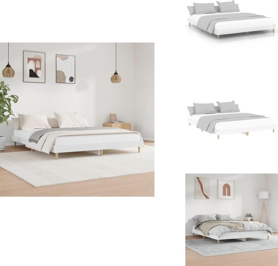 VidaXL Bedframe naam Bedframes 203 x 153 x 20 cm Wit Houtconstructie Bed