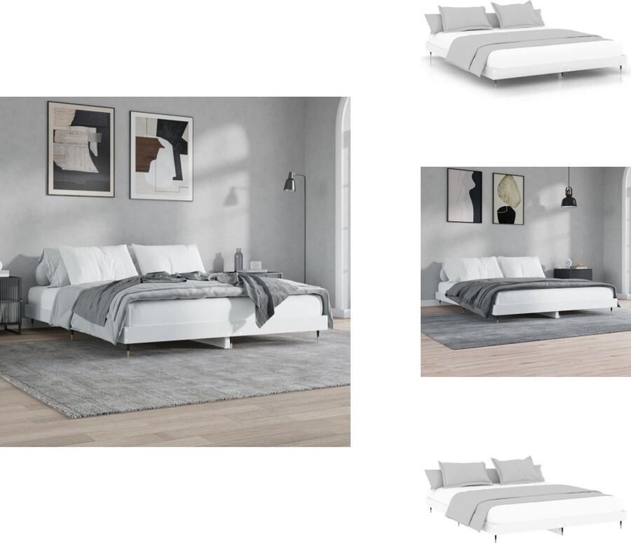 VidaXL Bedframe Duurzaam Bedframe Afmeting- 203 x 143 x 20 cm Kleur- Wit Bed