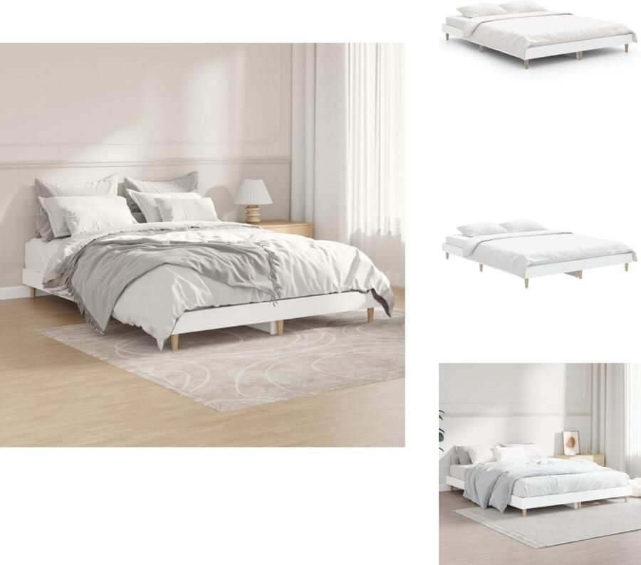 VidaXL Bedframe naam Bedden 193x143x20 cm Duurzaam hout Metalen poten Multiplex lattenbodem Montage vereist Bed - Foto 2