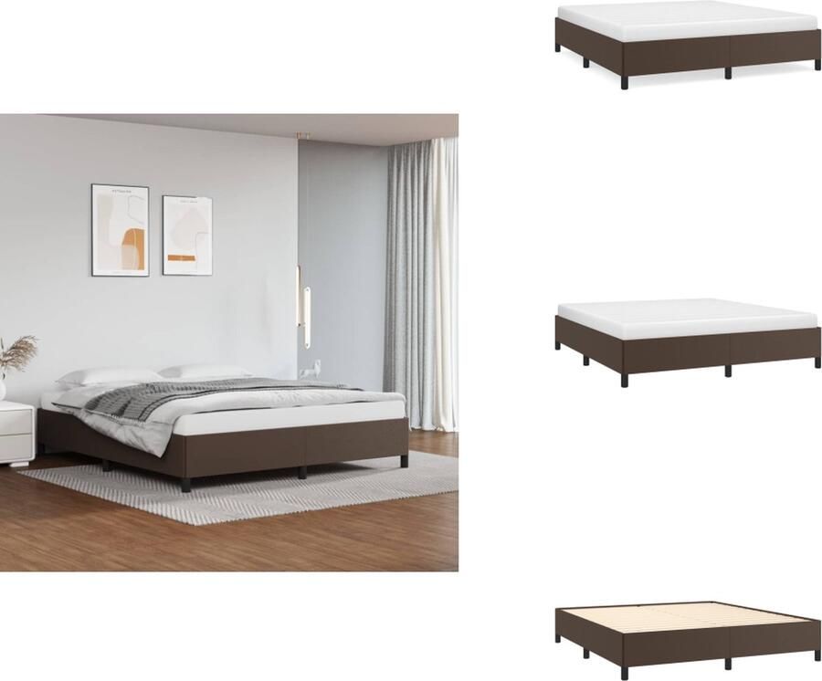VidaXL Bedframe Bedframes Bed Slaapmeubel Boxspringframe kunstleer bruin 160x200 cm